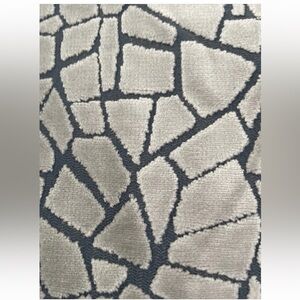 New Modern Blue Geometric Uphol Fabric- Blue/ Gray Ice Masonry Fossil 1 -1/2yds